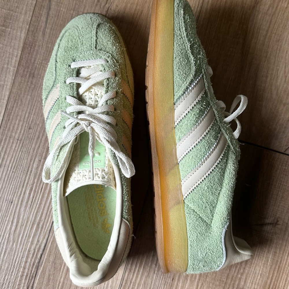 Adidas Spezial Light Green and White Sneakers
